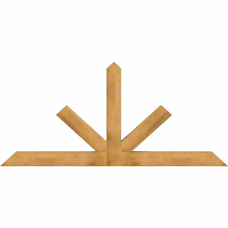 Ekena Millwork Saratoga Rough Sawn Timber Gable Bracket, Western Red Cedar, 96"W x 44"H x 6"D x 6"F, 11/12 Pitch GBW096X44X0606SAR00RWR